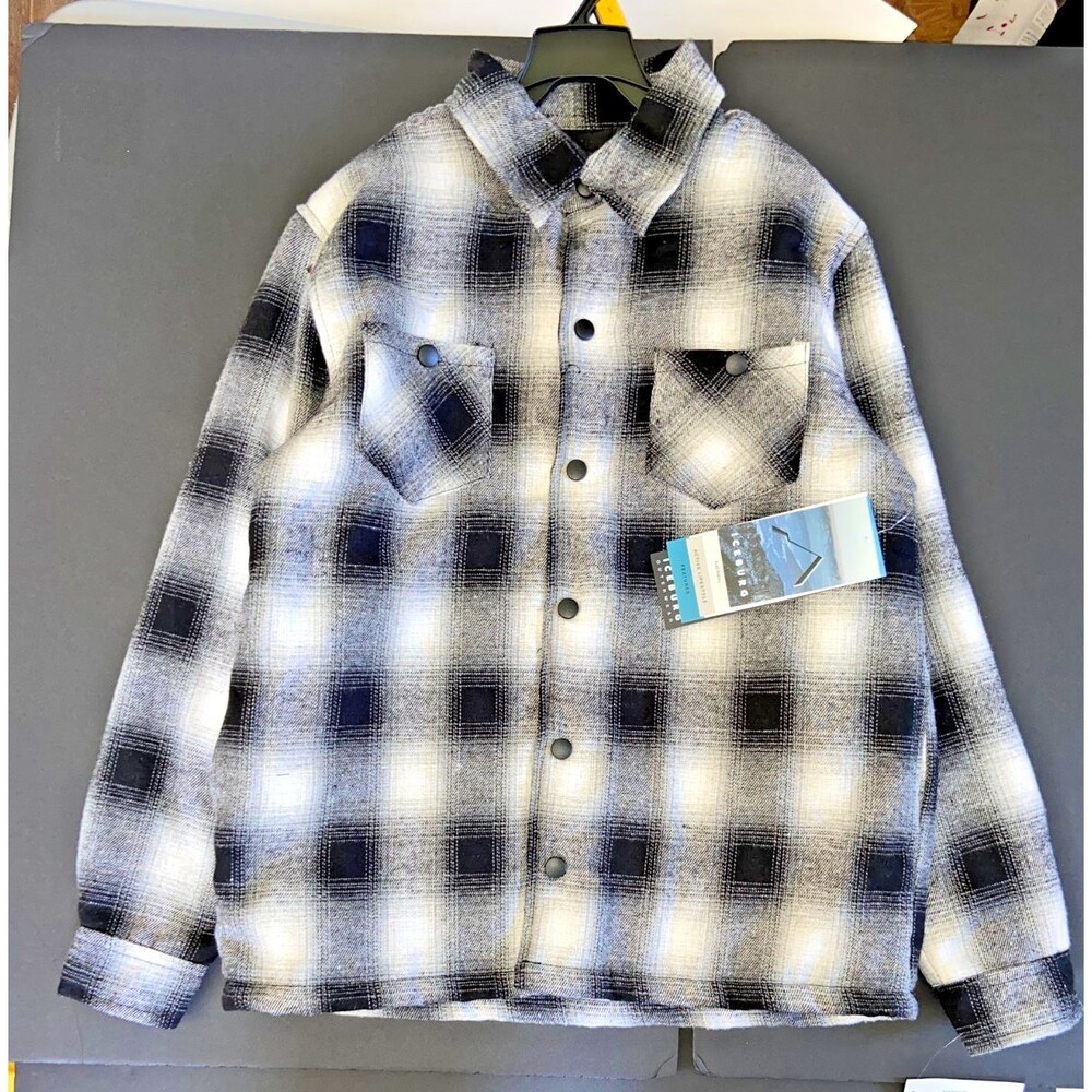 Iceburg Youth Boys Thermal Plaid Coat Jacket L 16/18 Brand New Plaid Pockets